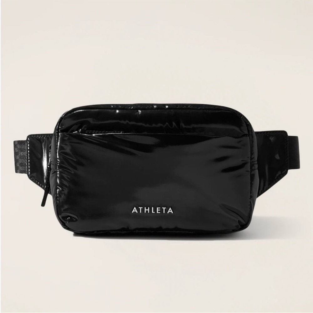 Athleta Glossy Black Belt Bag